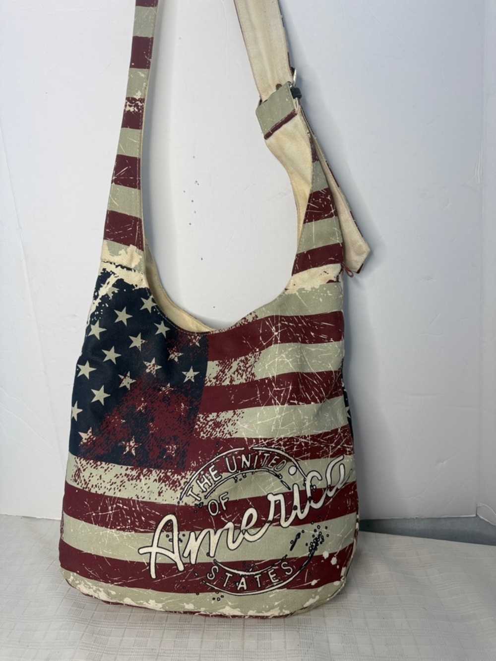Americana Flag Print Sling Bag - Red, White & Blue